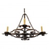 Wrought Iron Horizontal 4-Arm Chandelier