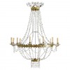 Gilt Brass & Glass 12-Light Chandelier