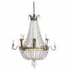 Gilt Brass, Brass, and Glass 12-Light Chandelier