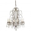 Gilt Iron Metal and Blown Glass 10-Light Chandelier