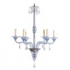 Murano Blown Blue Glass 6-Arm Chandelier