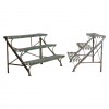 Pair of Wrought Iron Green Painted "Arras" Folding Plant Stands