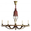 Brass and Cut Glass 5-Light Chandelier