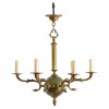 Brass and Enamel Style 5-Light Chandelier