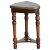 Walnut and Mixed Woods Shield Form Side Table