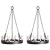 Pair of Large Wrought Iron 15-Light Chandeliers