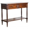 Walnut 2-Drawer, 2-Tier Console Table