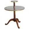 Mixed Veneer, Marble, and Brass Mounted 2-Tier Table