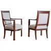 Pair of Walnut and Upholstered Fauteuils