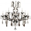 Iron, Gilt Iron, and Glass 12-Light Chandelier
