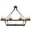 Wrought and Painted Iron Oval-esque, 2-Tier 8-Light Chandelier
