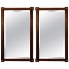 Pair of Walnut and Brass Mounted Mirrors 
