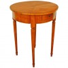 Fruitwood and Band Inlaid 1-Drawer Round Table