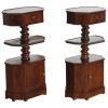 Pair of Mahogany 3-Tier Pedestal Cabinets