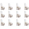 Set of 12 Wooden Dining Chairs