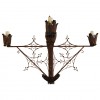 Large Wrought Iron 4-Light Chandelier