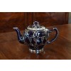 Lenox Cobalt and Sterling Silver Overlay Teapot