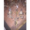 Set of 6 Gilt Metal and Glass 2-Light Sconces