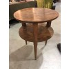 Round Walnut 2-Tier Table