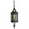 Wrought Iron and Leaded Glass Gasolier Lantern