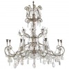 Silver Gilt, Iron, and Glass 8-Light Chandelier