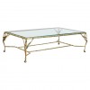 Large "ArteLegno" Brass and Glass Coffee Table