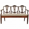 Carved Walnut Divano with Upholstered Seat