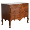 Shaped Walnut 3-Drawer Commode