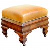 Mahogany Leather Upholstered Bench