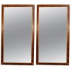 Tall Pair of Walnut and Giltwood Mirrors
