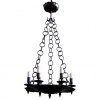 Painted, Forged, and Etched Iron 6-Arm Chandelier