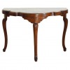 Shaped Walnut and Marble-Top Console Table