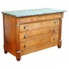 Walnut and Brass Mounted Marble Top Commode