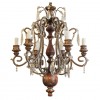 Silver Gilt  and Glass 6-Light Chandelier