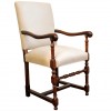 Walnut and Upholstered Armchair