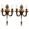 Pair of Brass 2-Arm Sconces