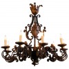 Wrought, Gilt, & Painted Iron Chandelier