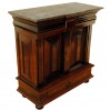 Rosewood and Ebonized Marble Top Cabinet