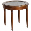 Walnut and Marble-Top Circular Side Table