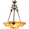 Alabaster and Gilt Iron Hanging Lantern