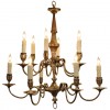 Silvered Brass 12-Light Chandelier