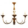 Silvered Brass and Iron 4-Light Chandelier