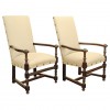 A Pair of Dark Walnut Armchairs