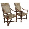 Pair of Unusual Carved Walnut Fauteuils 