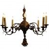 Turned Giltwood, Iron, & Metal 8-Light Chandelier