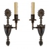 Pair of Silvered Brass 1-Light Sconces