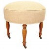 Light Walnut Upholstered Footstool