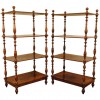Tall Pair of Turned Walnut Etageres