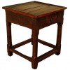 Walnut and Oak 1-Drawer Side Table