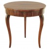Walnut Veneered 1-Drawer Circular Table